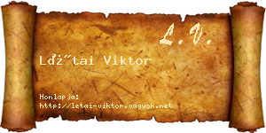 Létai Viktor névjegykártya