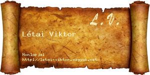 Létai Viktor névjegykártya
